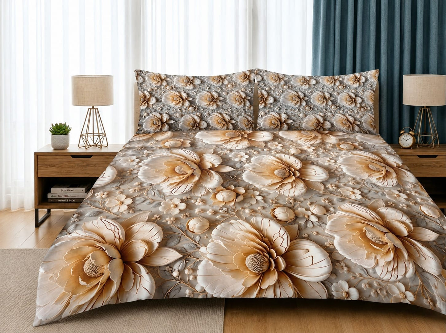 3D Printed Bedsheet with 2 Pillow Covers – 3-Piece Set | All Article