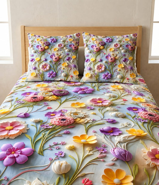 3D Printed Bedsheet with 2 Pillow Covers – 3-Piece Set | Article No. 1
