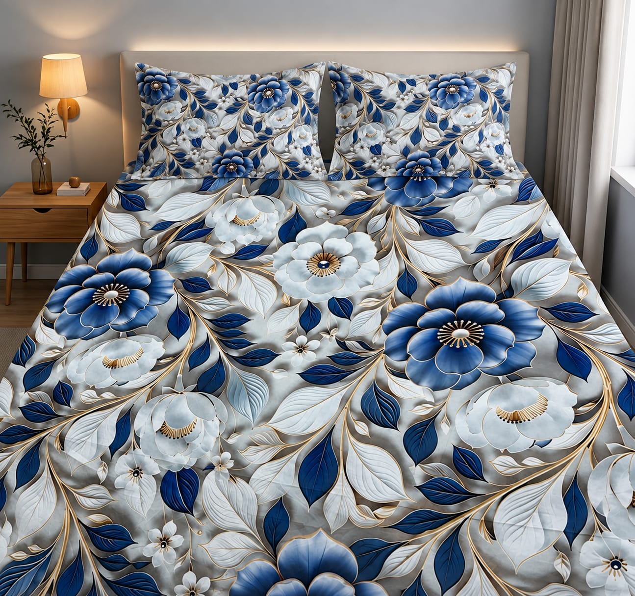 3D Printed Bedsheet with 2 Pillow Covers – 3-Piece Set | All Article