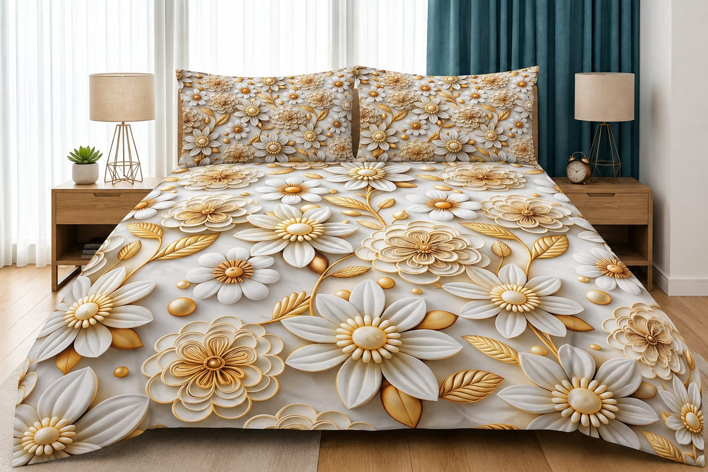 3D Printed Bedsheet with 2 Pillow Covers – 3-Piece Set | All Article