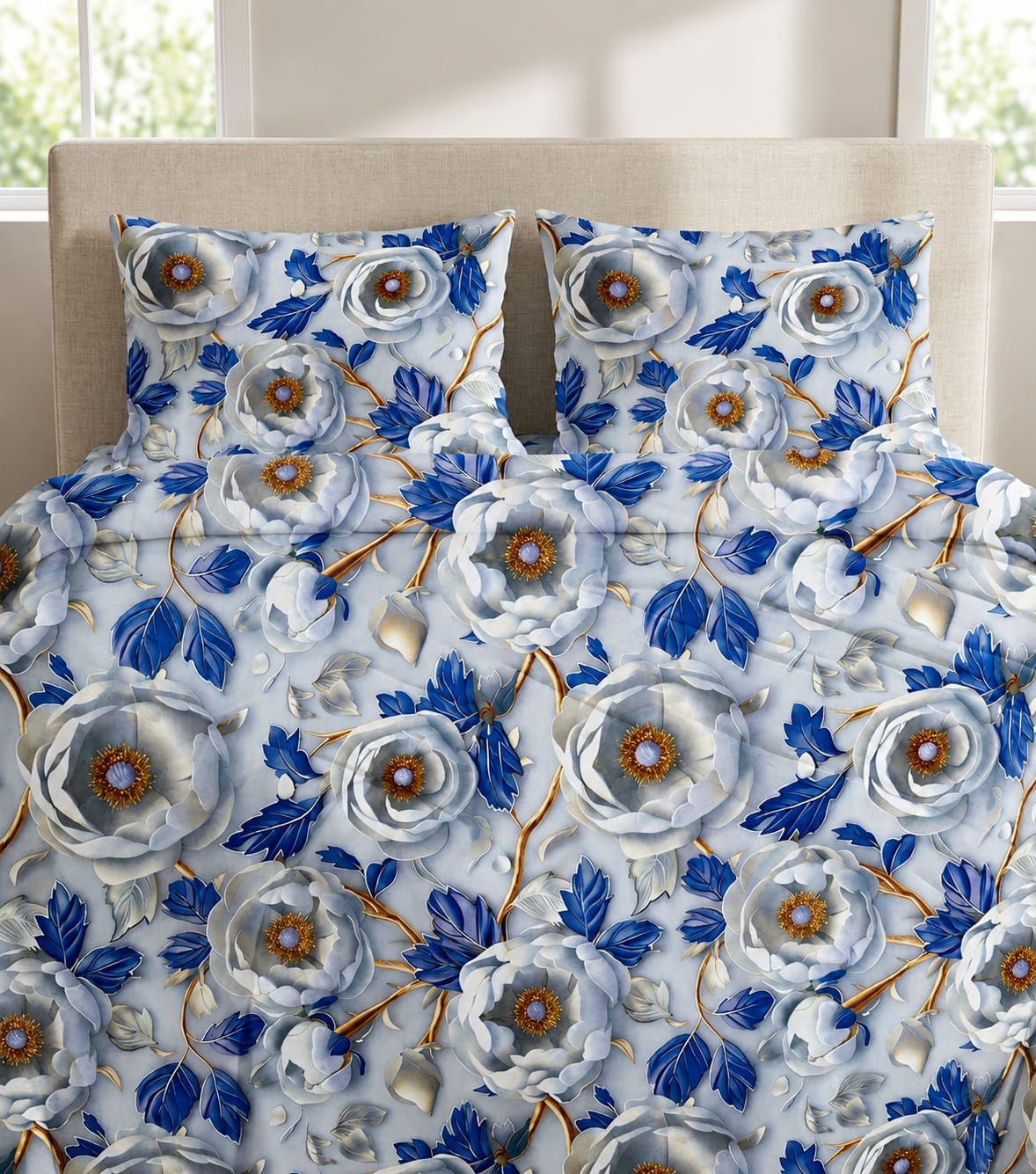 3D Printed Bedsheet with 2 Pillow Covers – 3-Piece Set | Article No. 23