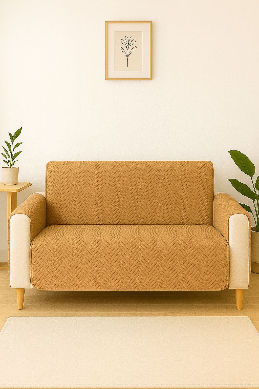 WATERPROOF MAT SOFT SOFA COVER (COPPER COLOUR)