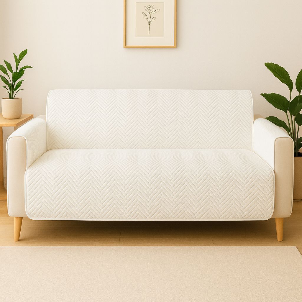 WATERPROOF MAT SOFT SOFA COVER (WHITE COLOUR)