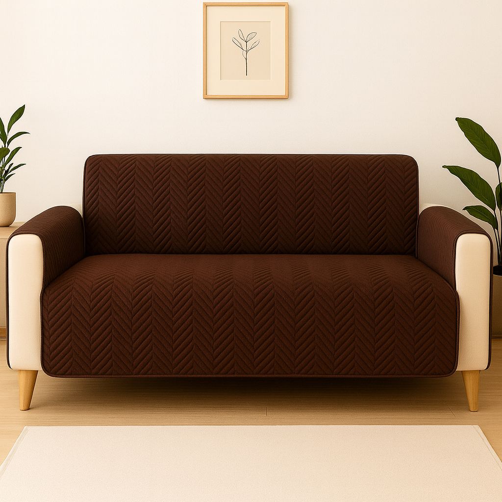 WATERPROOF MAT SOFT SOFA COVER (BROWN COLOUR)