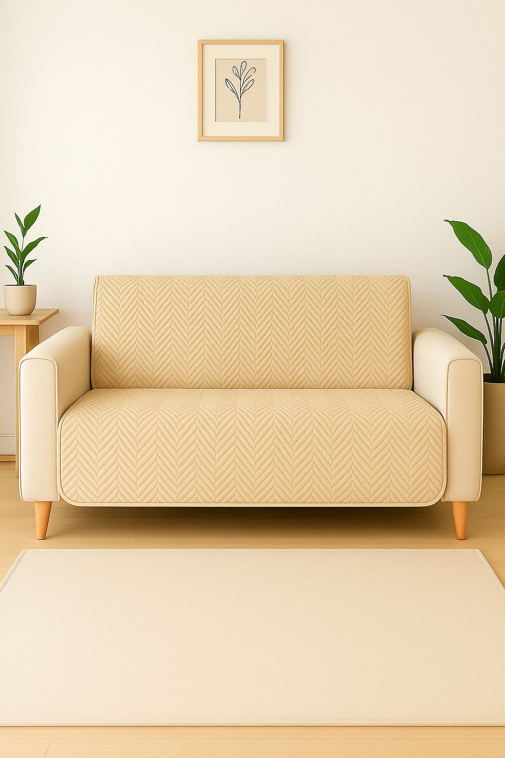 WATERPROOF MAT SOFT SOFA COVER (SKIN COLOUR)